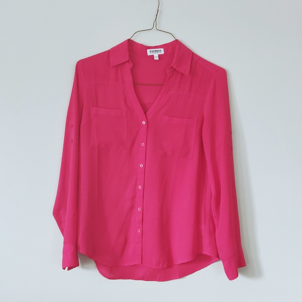 3/$20 - Express Coral Pink Portofino Shirt